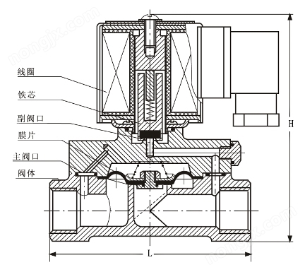DF水液電磁閥解剖圖